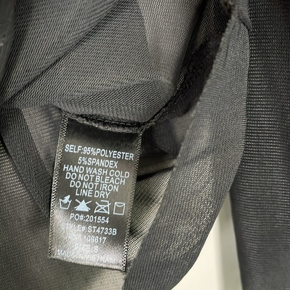 Shinestar Women's Black Shear Top Shirt Size AS Mock/Cowl See-through - Picture 5 of 6